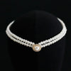 Three-Layer Pearl Collar Choker Necklace with Heart Pendant - Image 10