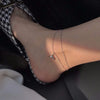 Silver Fishtail Pendant Double Layer Anklets Women Jewelry Summer Beach Charm Foot Chain Bracelet Gift - Image 6