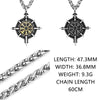 316L Stainless Steel Viking Rune Compass Pendant Chain Necklace For Men Jewelry Vintage Accessories - Image 6