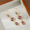 Bohemian Three-Layer Drop Artificial Gemstone Long Pendant Women's Earrings, Suitable for Formal Events or Dates - Image 2