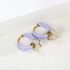 1 Pairs Butterfly Heart Rainbow Earring for Women Stainless Steel Dripping Oil Female Hoop Earrings Jewelry Party Gift - Image 2
