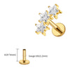 Titanium Triple Star Cluster Cartilage Earring 16G Flat Back Labret Stud Tragus Helix Piercing Jewelry - Image 7
