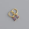 Multicolor Zircon Water Drop Small Hoop Earrings for Women Stainless Steel Pendant Piercing Earrings - Image 24