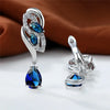 Female Blue Rainbow Stone Earring Silver Color Clip Earrings For Women Charm Crystal Zircon Wedding Jewelry - Image 3
