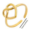 Abstract Hollow Irregular Open Adjustable Stainless Steel Rings Gothic Irregular Geometric Hammered Heart Lover Jewelry Rings - Image 10