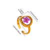 Heart Oval Eternity Flower Ring for Women Stainless Steel Gold Color Open Rings Summer Dopamine Jewelry - Image 3