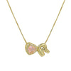 Delicate Heart Pink Zircon Mini Letter Pendant Necklace for Women Gold Plated Balloon Bubble Initial Alphabet Jewelry - Image 23