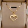 Heart Stainless Steel Zirconia Necklaces For Women Girls Love Gold Color Metal Necklace Party Birthday Daily Jewelry - Image 3