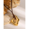 Geometric Pendant Necklace with Wax Cord and Metal Finish Options - Image 35