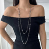 Long Imitation Pearl Chain Necklace Set 2 Pieces - Image 8