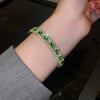 Geometric Zircon Bracelet Bangles For Women Pink Green Cuff Bracelets Weddings Party Jewelry - Image 9