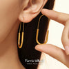 Clip Style Hook Earrings for Women Stainless Steel Gold Plated Ear Stud Charm Simple Geometric Jewelry Accessories - Image 1