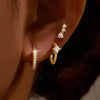3PCS Sets Stainless Steel Square Zirconia Hoop Earrings For Women Daily Life Cartilage Stud Earrings Piercing Jewelry Gift - Image 2
