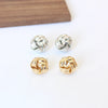 Twist Knit Knot Ball Stud Earring for Women Small Hiphop Punk Mini Gold Color Female Twine Ear Jewelry Christmas Gift - Image 1