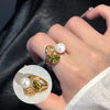 Geometric Open Ring with Contrasting Clear Stone Details - Image 14