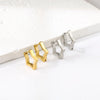 Geometric Square Star Heart U Shape Hoop Earrings For Women Men Golden Sliver Color Stainless Steel Retro Piercing - Image 4