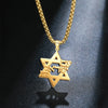 Am Yisrael Chai Necklace Stainless Steel Star of David Necklace Jewish Faith Hexagram Necklace Gift for Women Men Hanukkah Gift - Image 3