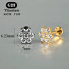 1PC Titanium Zircon Flat Back Earring Flower Ear Studs Lobe Helix Tragus Cartilage Piercing Jewelry 16G - Image 15