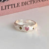 Sweet Personality Silver Adjustable Irregularly Texture Heart-shaped Pink Crystal Ring for Woman Korean Jewelry - Image 6