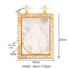 Shell Gold Inlaid Zirconia Charm Geometry Pendant,Holy Religious Jesus Virgin Mary Jewelry Necklace Accessories Supplies - Image 18