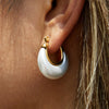 Elegant Gold Color Plated White Resin Pearl Smooth Earring Stainless Steel Jewelry - Image 6