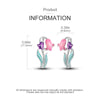 Colorful Cubic Zirconia Huggie Hoop Earrings in Flower Butterfly and Clover Designs - Image 90