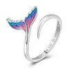 Clover Adjustable Ring Silver Rotating Cherry Blossom Flower Open Rings For Women Wedding Jewelry Gift - Image 9