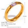 Gold Plated Shiny 12 Colors Birthstone Ring Stainless Steel Gold Plated Zircon Rings Zodiac ConstellationFor Women - Image 20
