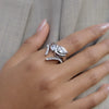 Ars Gold Plated Ring Stainless Steel Ring Double Water Drop Zircon Rings for Women Dainty Everyday Finger Rings - Image 2