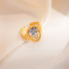 316L Stainless Steel Heart Oval Immortal Flower Open Ring For Women Glamorous Dopamine Jewelry Gifts - Image 8