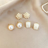 6/10/12 Pcs Simulated Pearl Round Square Stud Earrings Small French Elegant Daity Ear Studs for Women Daily Jewelry Sets F - Image 25