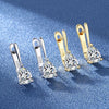 Silver Yellow/Pink/Clear Zircon Stud Earrings For Women Bridal Wedding Silver Jewelry - Image 1