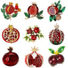 Rhinestone Pomegranate Brooches for Women Unisex Enamel Fruit Pins Office Party Friend Gifts Jewelry Accessories - Image 1