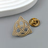 Intricate Gold-Plated Stainless Steel Celtic Triquetra Brooch – Styling Meaningful Gifts - Image 2