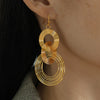 European Statement Round Drop Earrings for Women Party Metal Wire Wrapping Circle Dangle Earrings Vintage Long Geometry Jewelry - Image 2