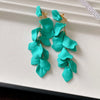 Exaggerated Folds Flower Fringe Ear Clip Without Ear Piercing Long Clip Earrings Party Jewelry - Image 13