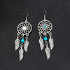Silver Color Retro Personality Hollow Out Dreamcatcher Round Long Tassels Earrings For Women Simple Jewelry Gifts - Image 2