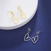 Two Hearts Stainless Steel Hoop Earrings For Women Gold color Sweet Simple Heart Dangle Stud Earring Jewelry Gift - Image 6