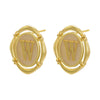 Enamel A-Z 26 Initial Letter Stud Earrings for Women Vintage Gold Plated Hollow Alphabet Oval Earrings Charm Jewelry - Image 26
