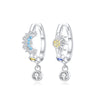 Silver Hoop Earrings for Woman Zircon Heart Shape Star Eardrop Earring Jewelry - Image 7