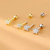 Tragus Piercing Women's Hoop Earrings with Chain Helix Star Butterfly Crown Zircon Ear Rook Daith Sung Body Jewelry Gift - Image 3
