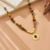 316L Stainless Steel Square Beaded Vintage Tiger Eye Pendant Necklace For Women Neck Chain Jewelry Gift - Image 4