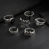 Black Pentagram Ring Set with Gothic Geometric Details - Image 10