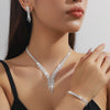 Four-Piece Copper Chain Jewelry Set with Necklace Earrings and Bracelet - Image 7