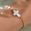 Boho Cross Pendant Adjustable Bracelet Colorful Beads Gold Accents Handmade String Bracelet for Women Religious Jewelry - Image 2