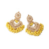 Boho Gold Color Heart Shape Carved Flower Dangle Earrings for Women Indian Jhumka Earrings Retro Pink Beads Tassel Jewelry - Image 13