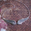 Vintage Angel Wing Pendant Choker Necklace with Link Chain - Image 1