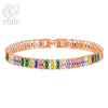 Noble Silver Bracelet Chain Color Crystal Hand Jewelry For Women Charm Wedding Gift Party 18cm - Image 21