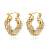 Cubic Zirconia Huggie Hoop Earrings in Gold-Tone Stainless Steel - Image 35