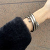 Black Stone Stretch Bracelet in a Retro Style - Image 4
